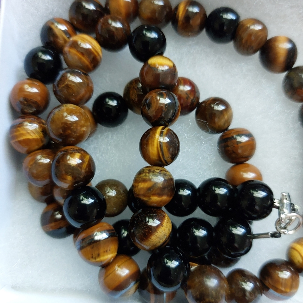 Necklace for women and men beautiful natural tiger 🐅 eyes handmade jewelry natu
